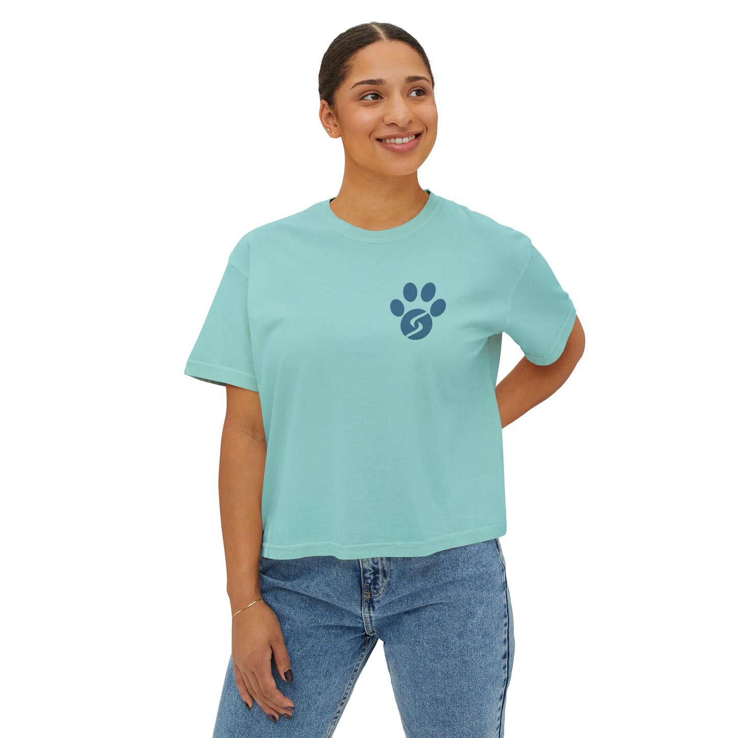 Women's Boxy Tee, Gym Dog Edition (dark logo)
