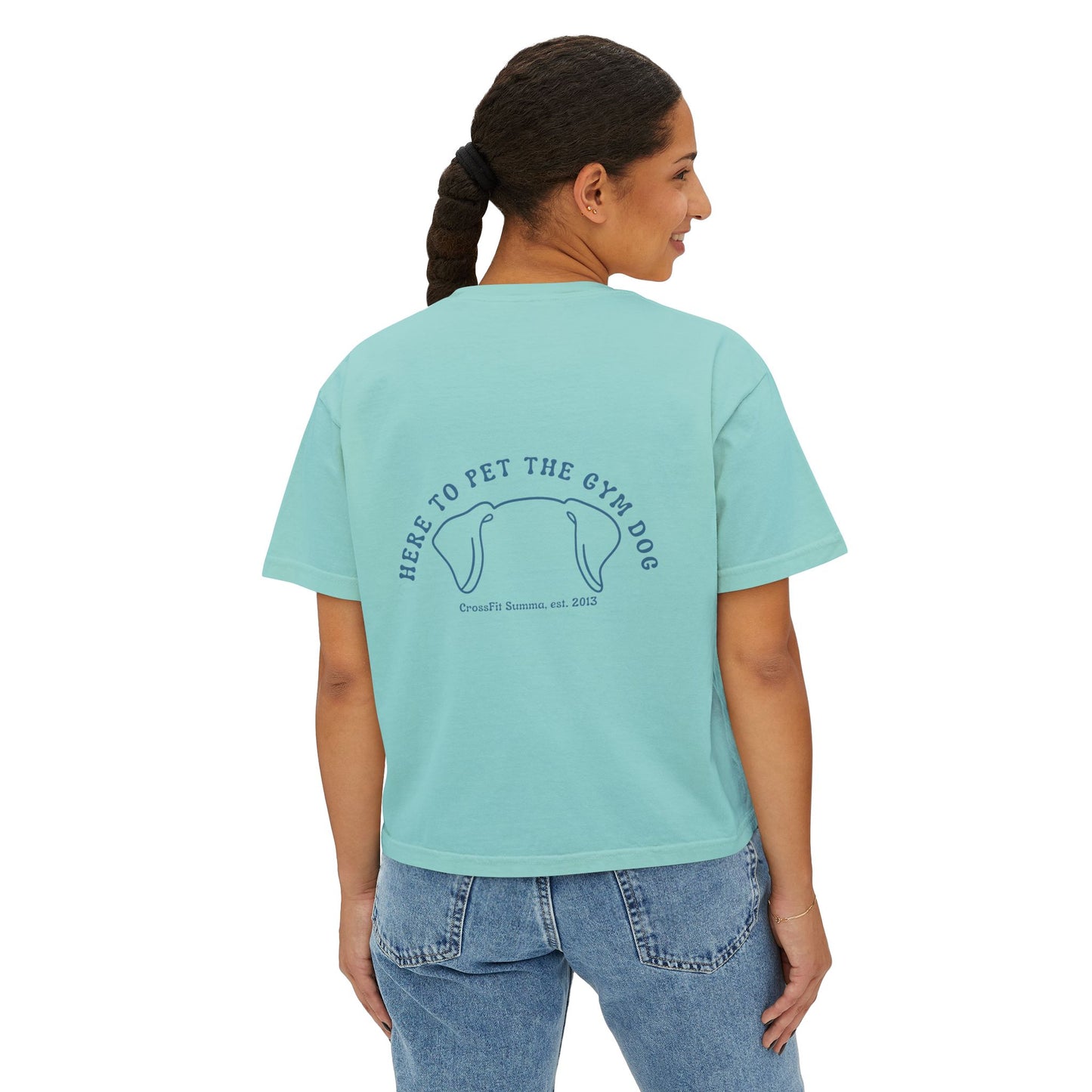 Women's Boxy Tee, Gym Dog Edition (dark logo)