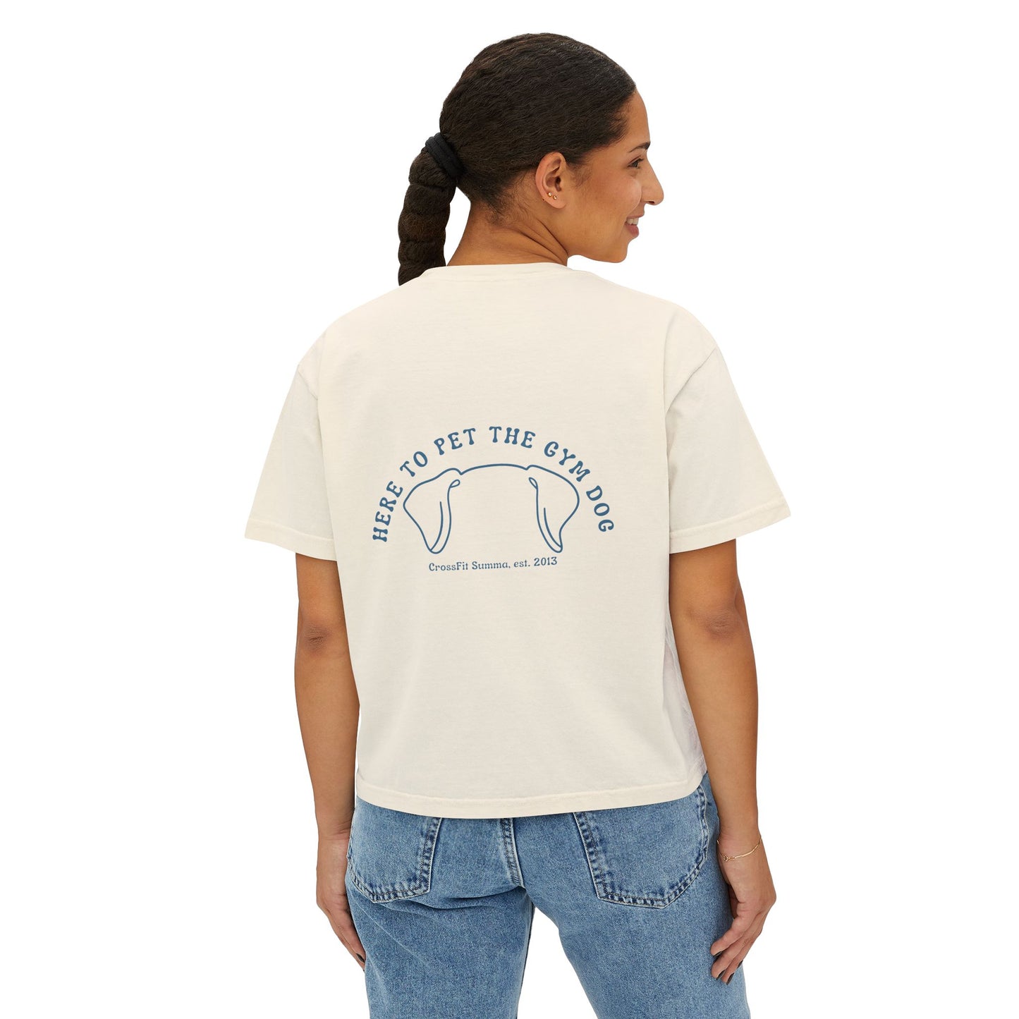 Women's Boxy Tee, Gym Dog Edition (dark logo)