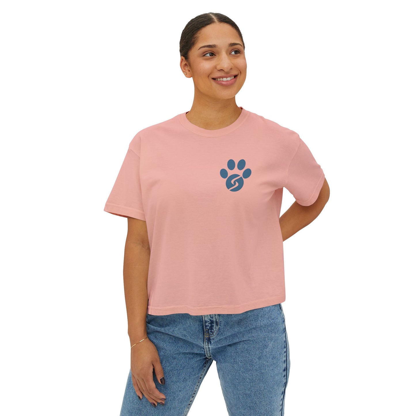 Women's Boxy Tee, Gym Dog Edition (dark logo)