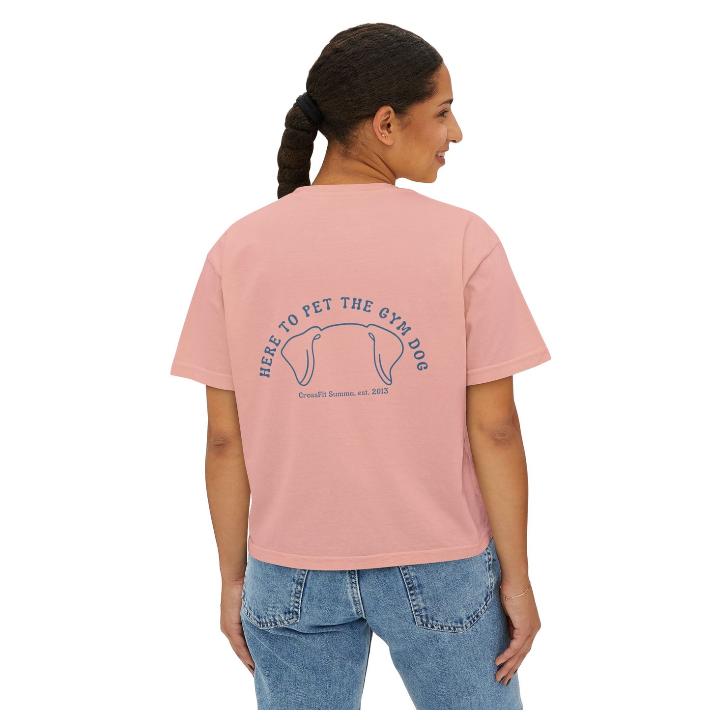 Women's Boxy Tee, Gym Dog Edition (dark logo)
