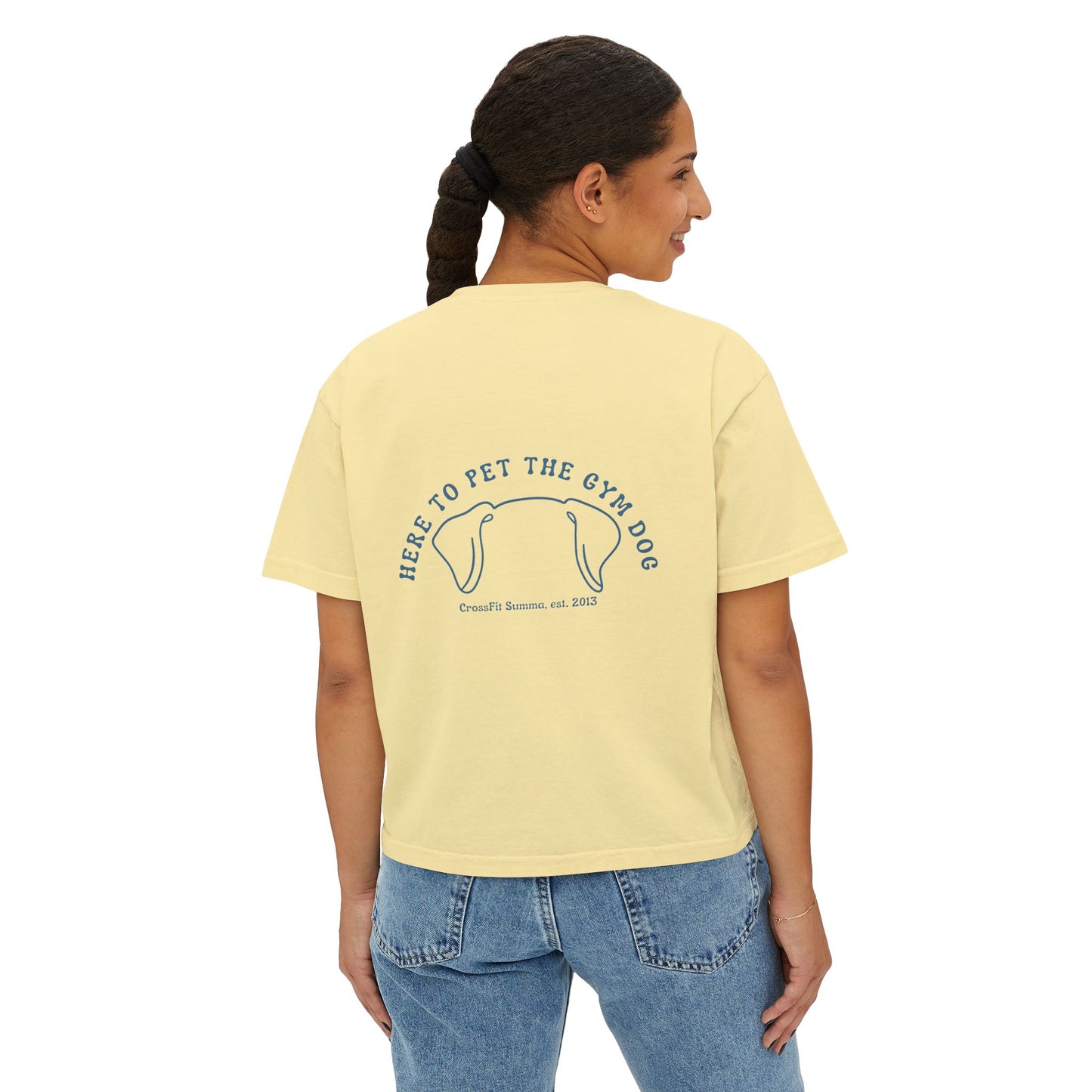 Women's Boxy Tee, Gym Dog Edition (dark logo)