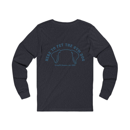 Unisex Long Sleeve Tee: Gym Dog Edition, dark logo