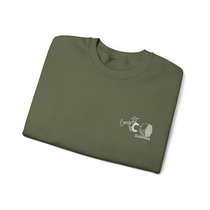 Gildan Crewneck Sweatshirt — Embroidery, White DB Chest Logo