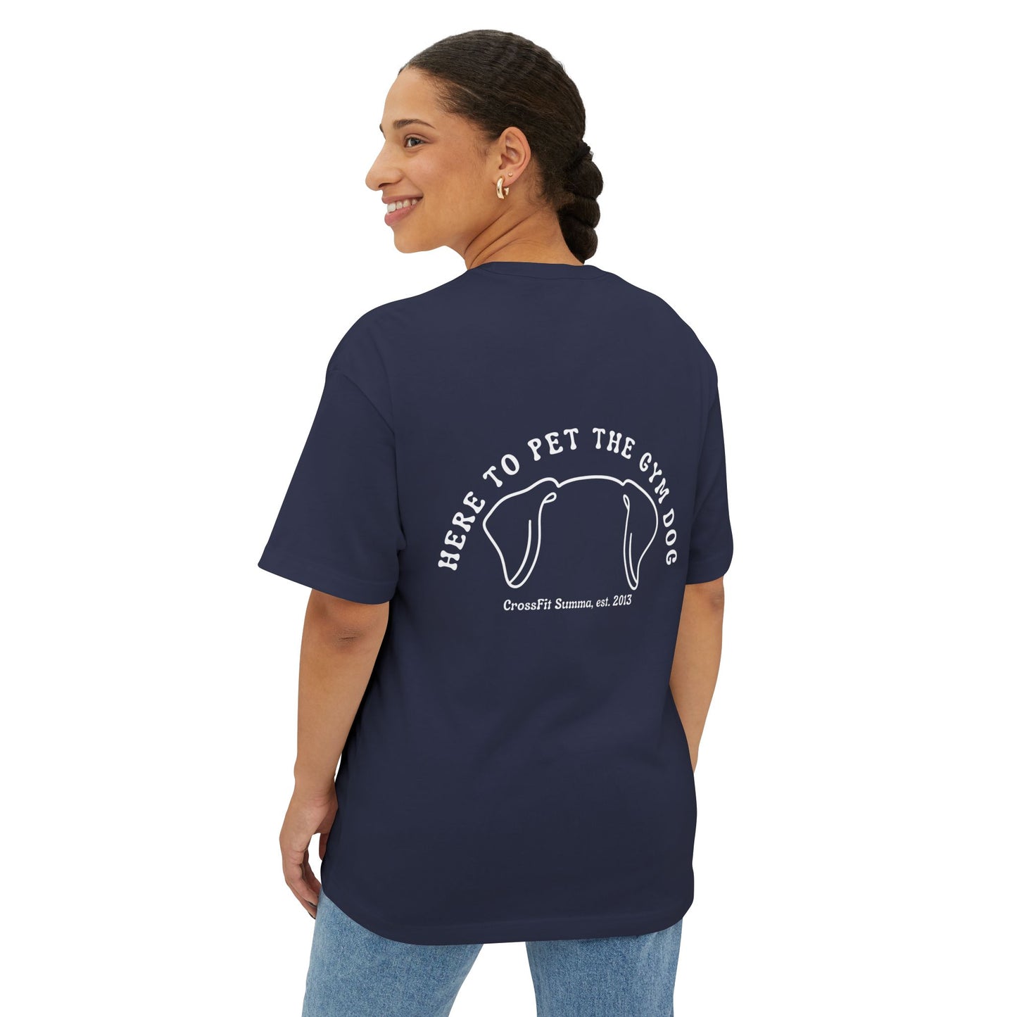 Unisex Oversized Boxy Tee - Gym Dog Edition (Light Logo)