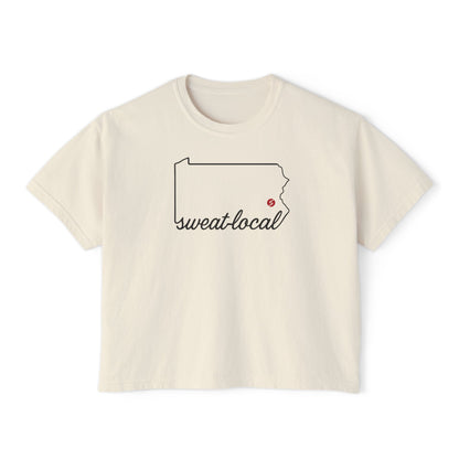 "Sweat Local" Women's Boxy Tee (Comfort Colors)