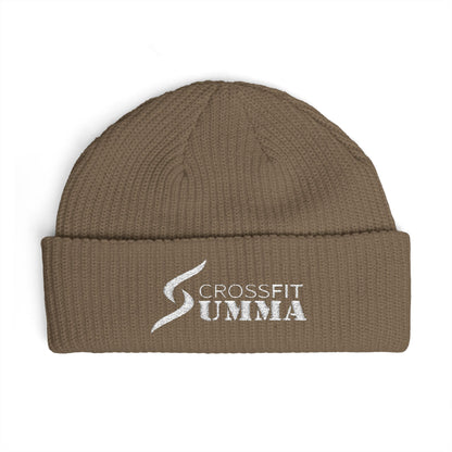 Embroidered Cuff Beanie - White CrossFit Summa logo