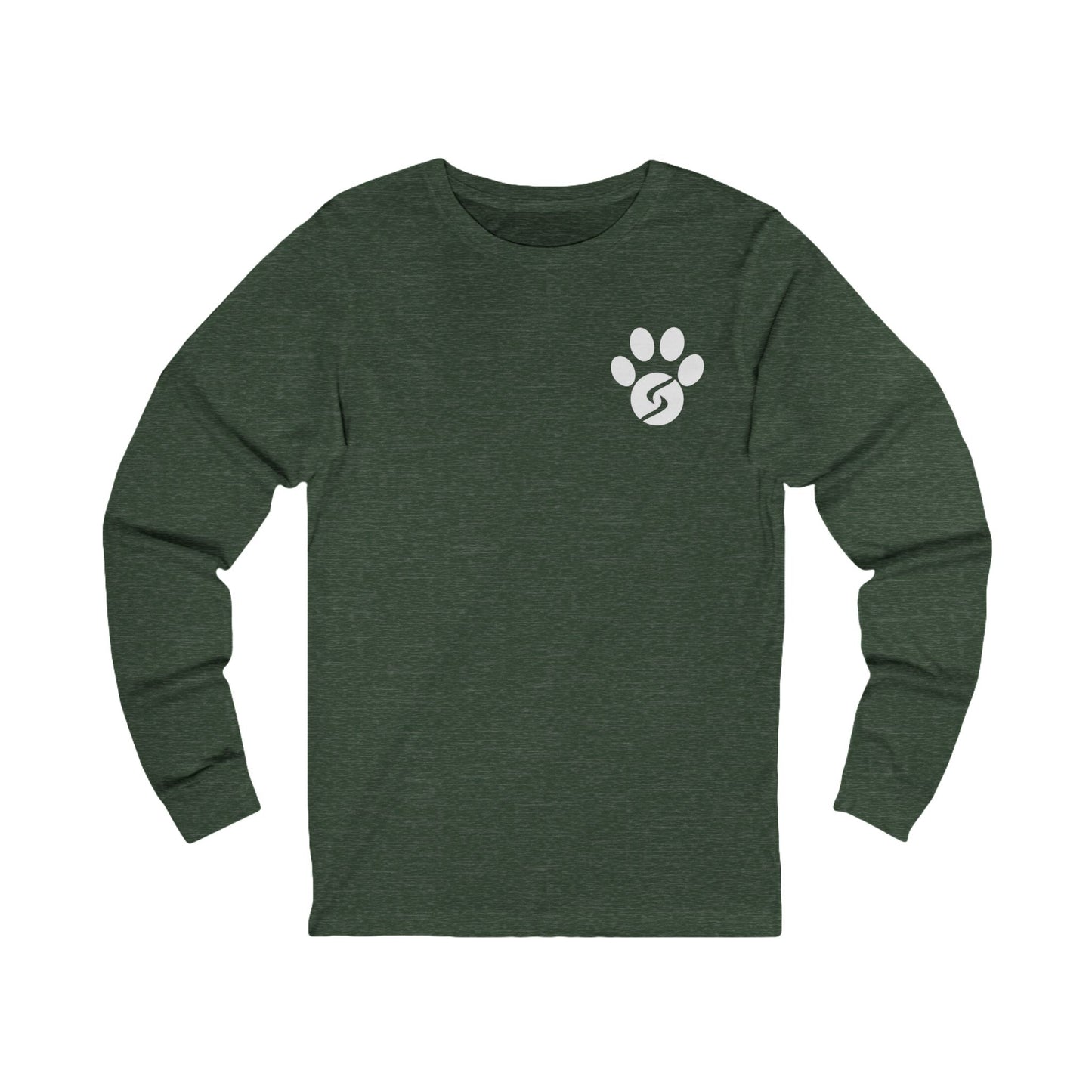 Unisex Long Sleeve Tee: Gym Dog Edition, white logo