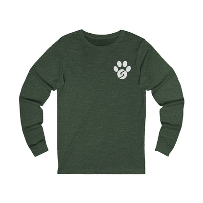 Unisex Long Sleeve Tee: Gym Dog Edition, white logo