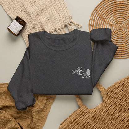 Gildan Crewneck Sweatshirt — Embroidery, White DB Chest Logo