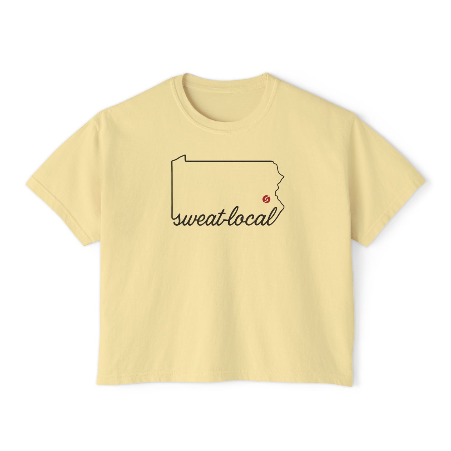 "Sweat Local" Women's Boxy Tee (Comfort Colors)
