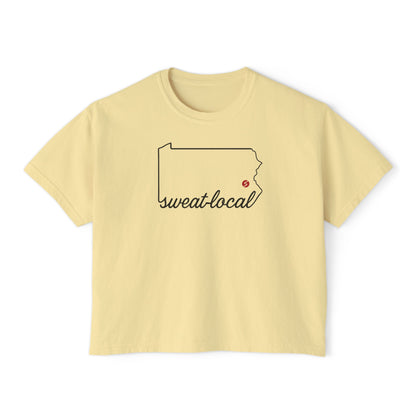 "Sweat Local" Women's Boxy Tee (Comfort Colors)
