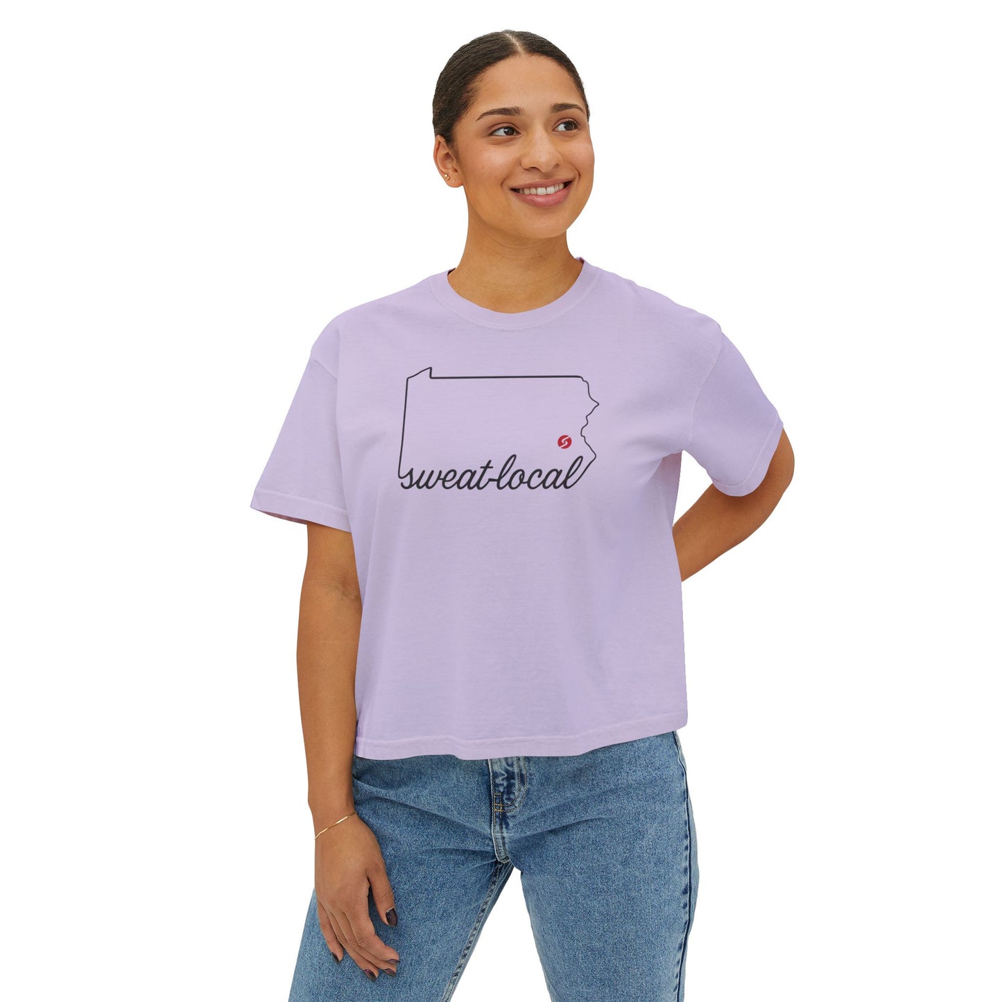 "Sweat Local" Women's Boxy Tee (Comfort Colors)