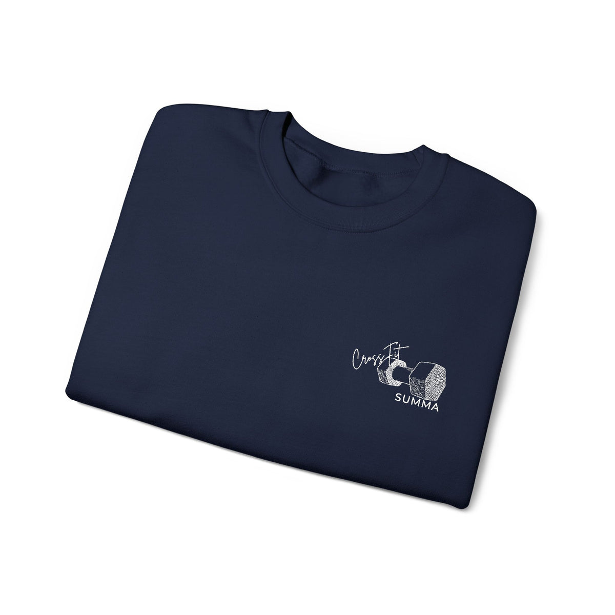 Gildan Crewneck Sweatshirt — Embroidery, White DB Chest Logo