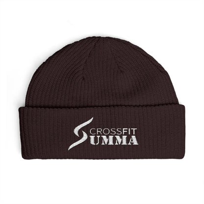 Embroidered Cuff Beanie - White CrossFit Summa logo