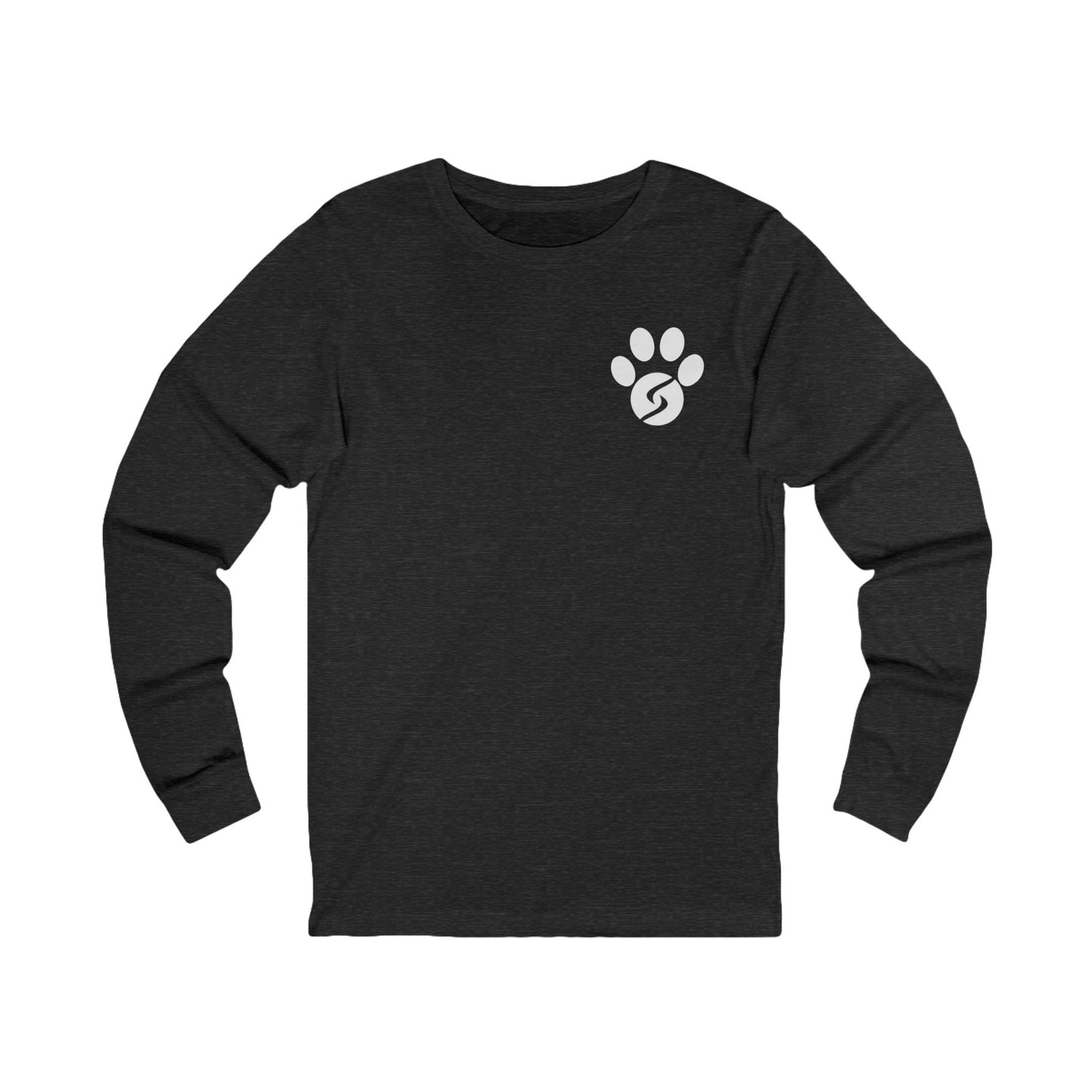 Unisex Long Sleeve Tee: Gym Dog Edition, white logo