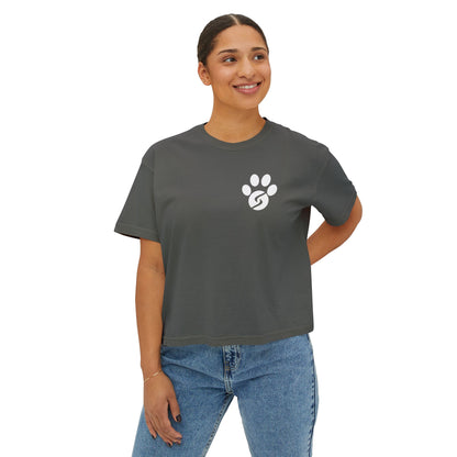 Women's Boxy Tee, Gym Dog Edition (light logo)