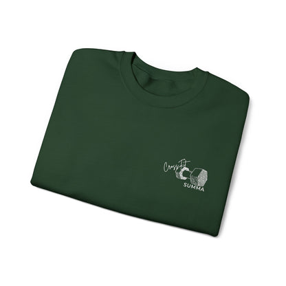 Gildan Crewneck Sweatshirt — Embroidery, White DB Chest Logo