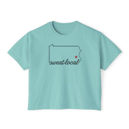 "Sweat Local" Women's Boxy Tee (Comfort Colors)