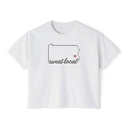"Sweat Local" Women's Boxy Tee (Comfort Colors)