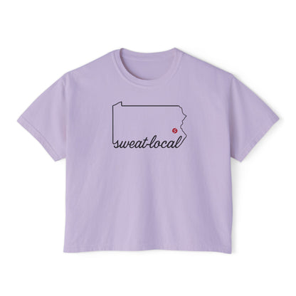 "Sweat Local" Women's Boxy Tee (Comfort Colors)