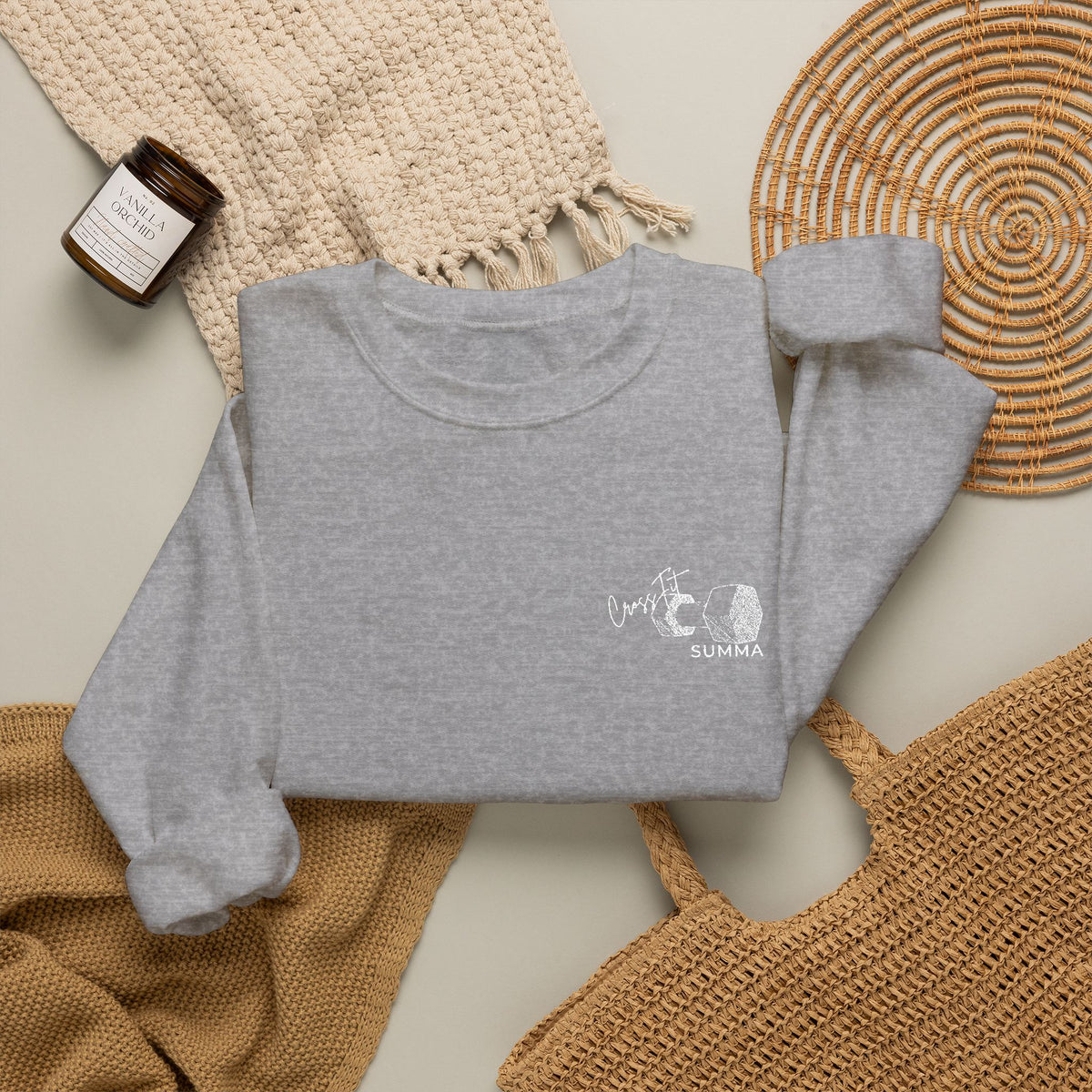 Gildan Crewneck Sweatshirt — Embroidery, White DB Chest Logo