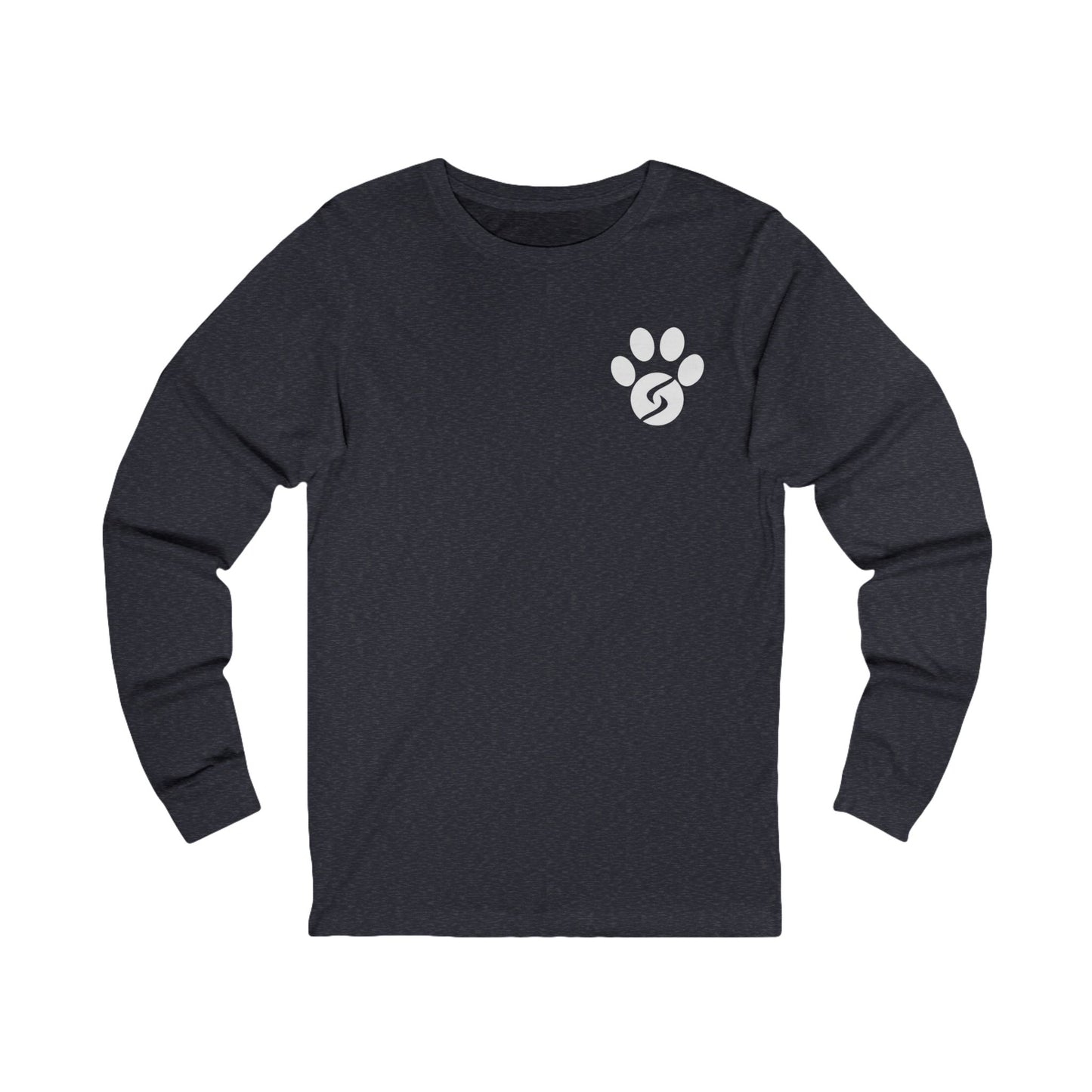 Unisex Long Sleeve Tee: Gym Dog Edition, white logo