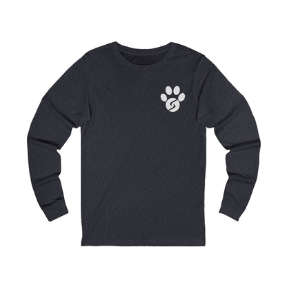 Unisex Long Sleeve Tee: Gym Dog Edition, white logo