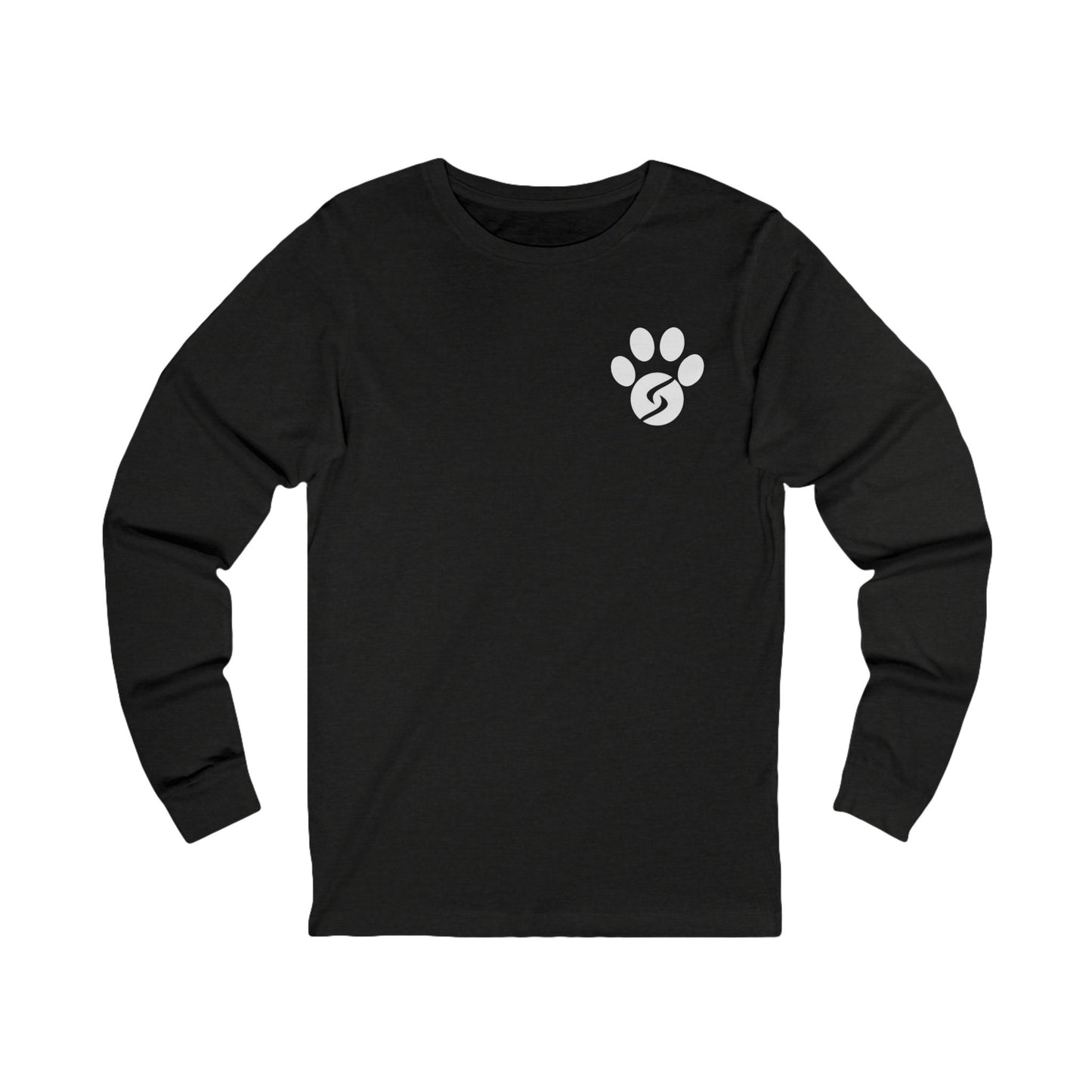 Unisex Long Sleeve Tee: Gym Dog Edition, white logo