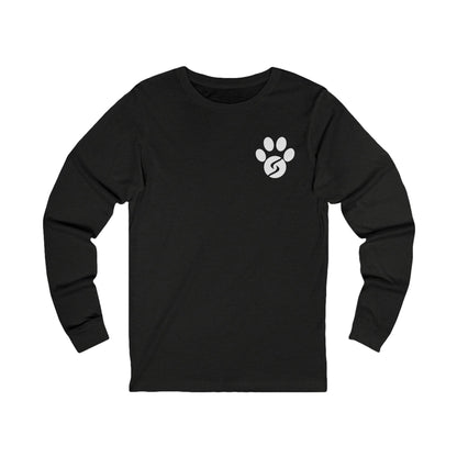 Unisex Long Sleeve Tee: Gym Dog Edition, white logo