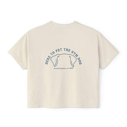 Women's Boxy Tee, Gym Dog Edition (dark logo)