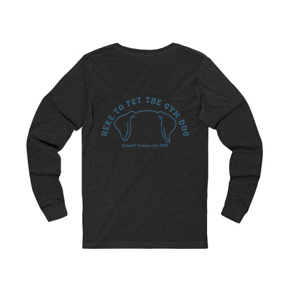 Unisex Long Sleeve Tee: Gym Dog Edition, dark logo