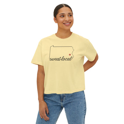 "Sweat Local" Women's Boxy Tee (Comfort Colors)