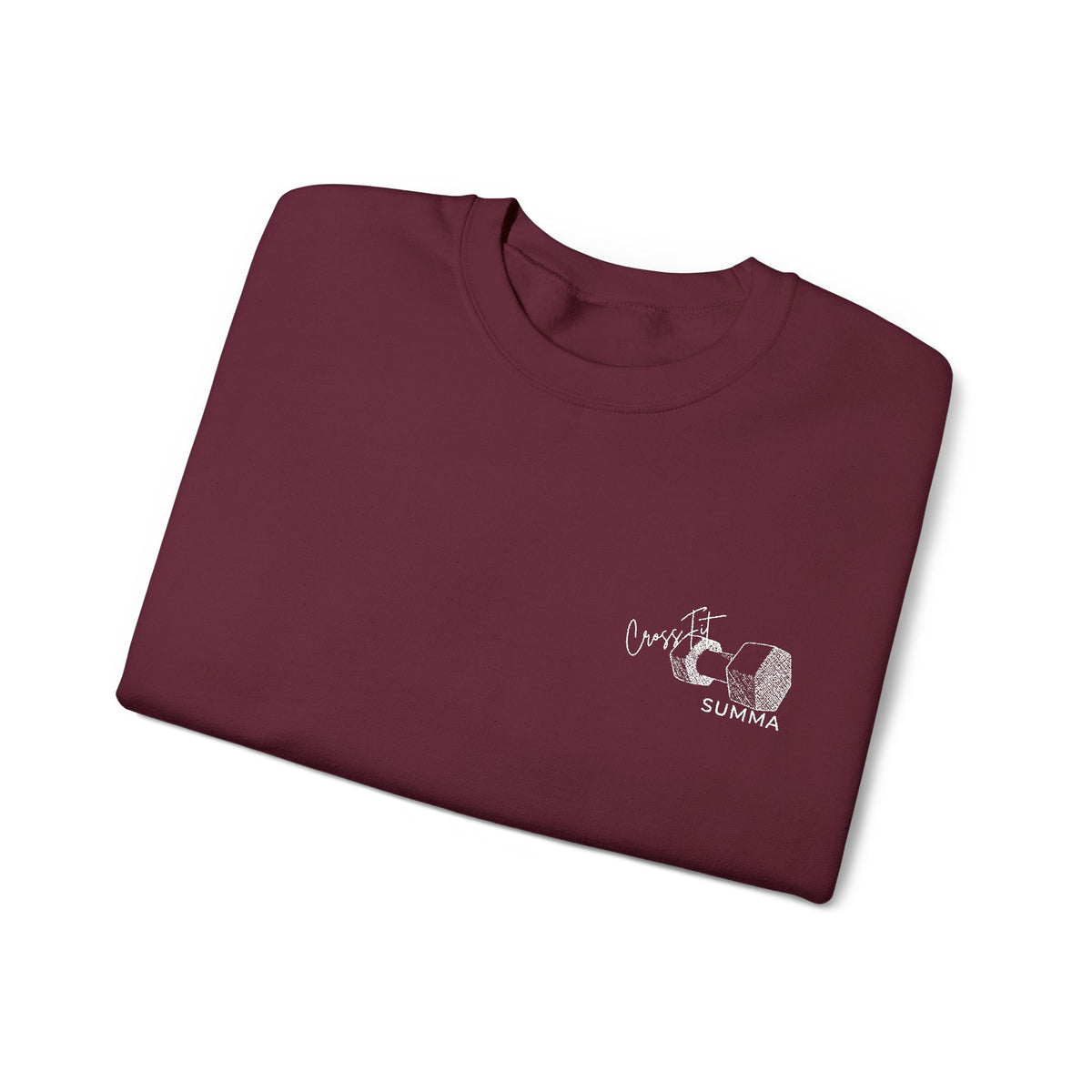 Gildan Crewneck Sweatshirt — Embroidery, White DB Chest Logo