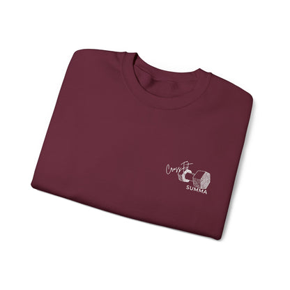 Gildan Crewneck Sweatshirt — Embroidery, White DB Chest Logo