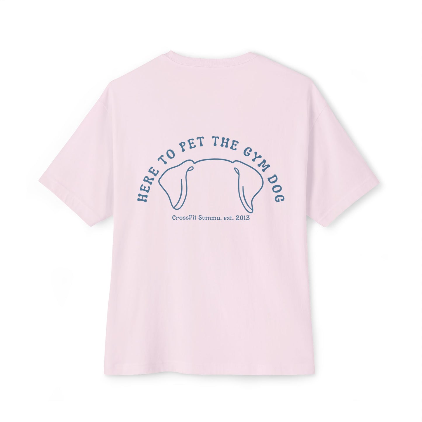 Unisex Oversized Boxy Tee, Gym Dog Edition (dark logo)