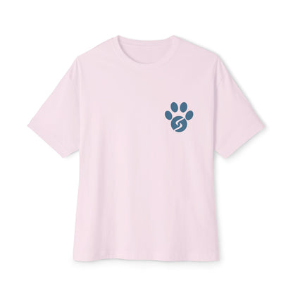 Unisex Oversized Boxy Tee, Gym Dog Edition (dark logo)