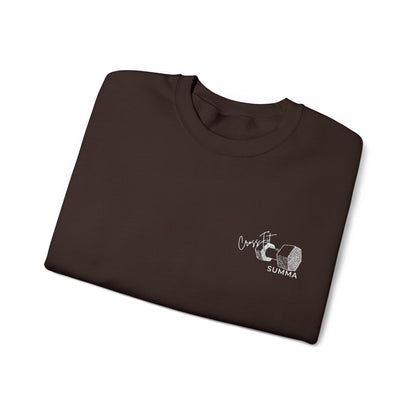 Gildan Crewneck Sweatshirt — Embroidery, White DB Chest Logo