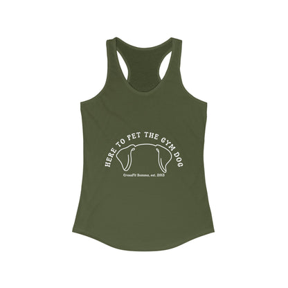 Women's Racerback Tank Top, Gym Dog Edition