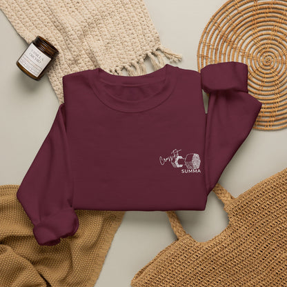 Gildan Crewneck Sweatshirt — Embroidery, White DB Chest Logo