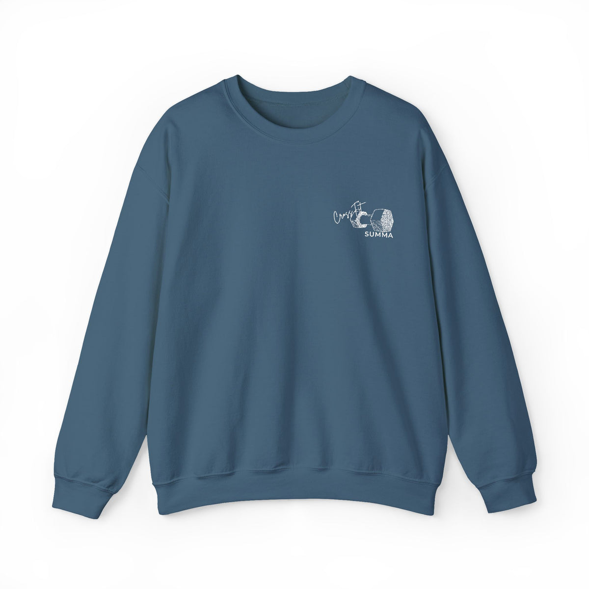 Gildan Crewneck Sweatshirt — Embroidery, White DB Chest Logo
