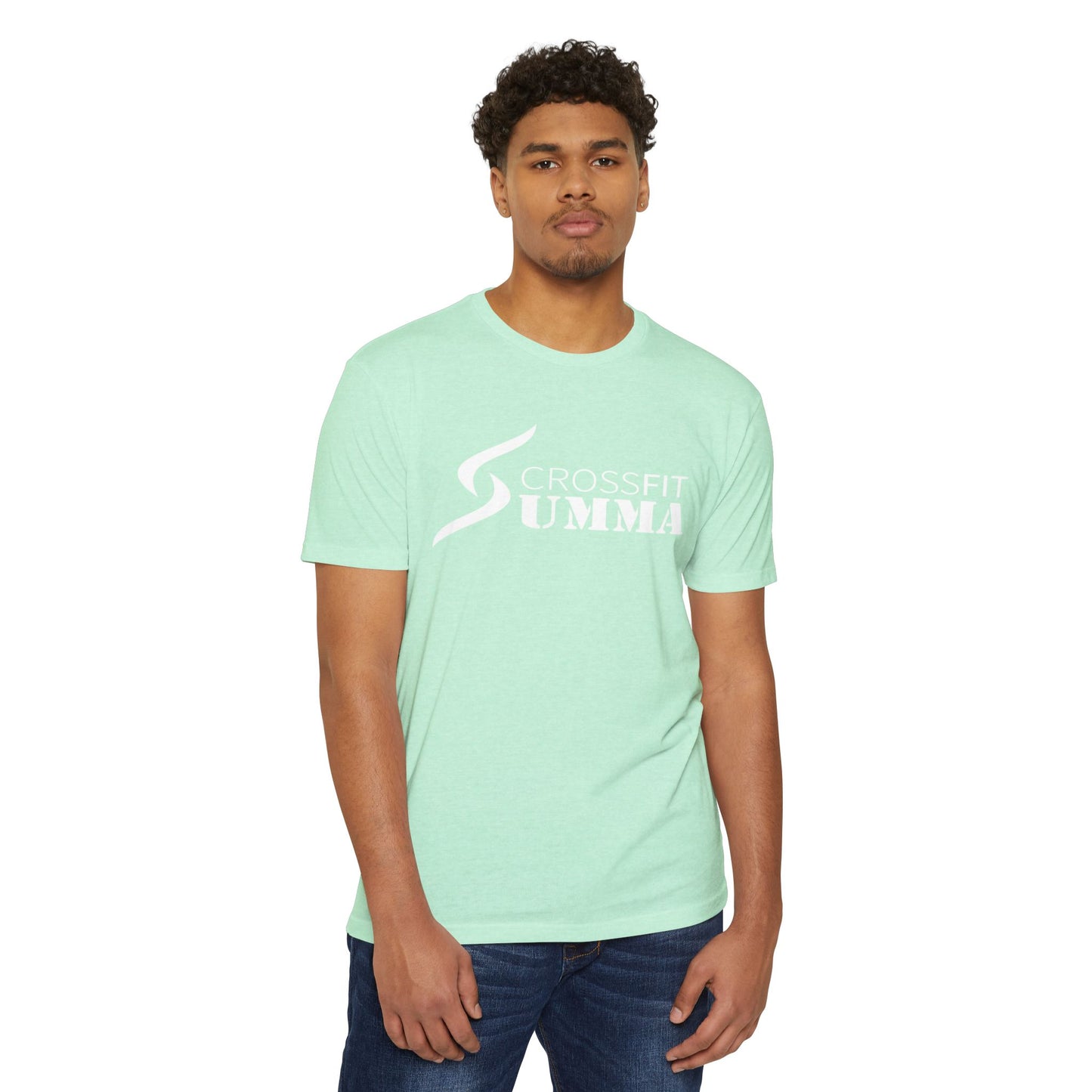 Classic Summa Tee, White Logo, Unisex CVC Jersey T-shirt