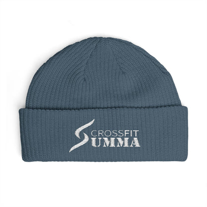 Embroidered Cuff Beanie - White CrossFit Summa logo