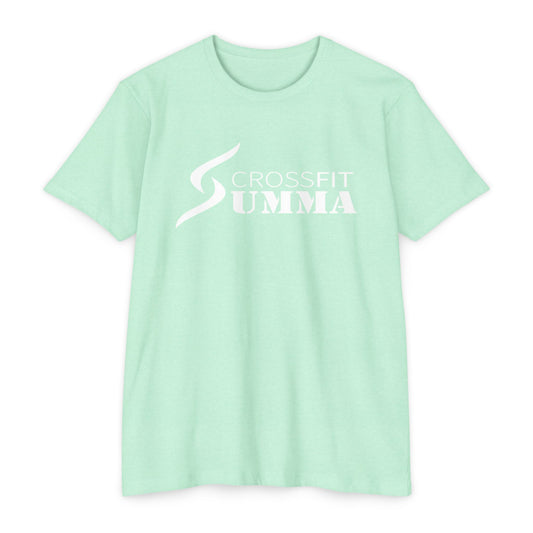 Classic Summa Tee, White Logo, Unisex CVC Jersey T-shirt