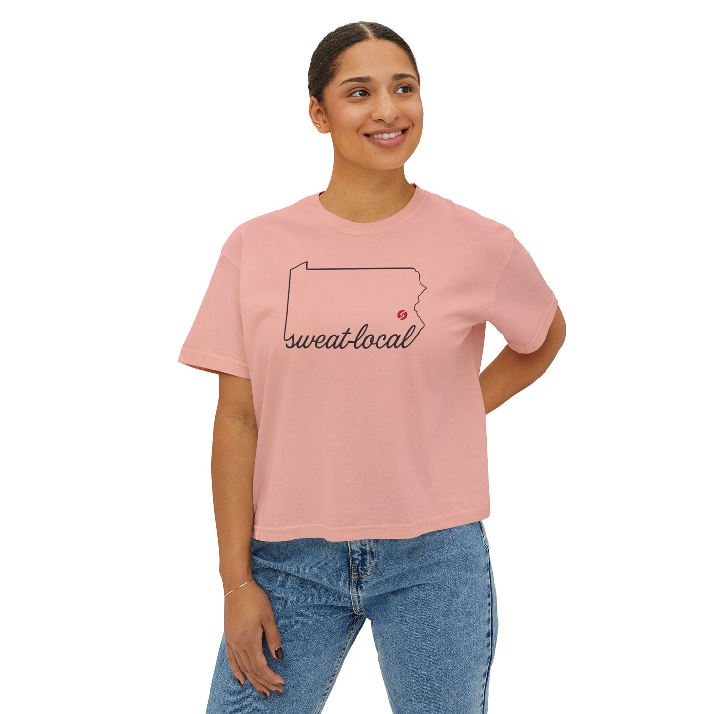 "Sweat Local" Women's Boxy Tee (Comfort Colors)