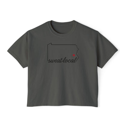 "Sweat Local" Women's Boxy Tee (Comfort Colors)