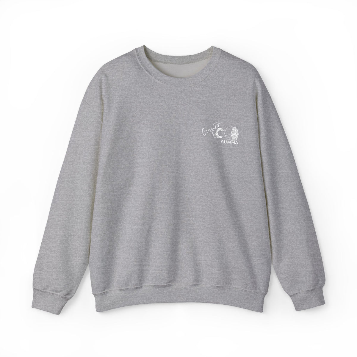 Gildan Crewneck Sweatshirt — Embroidery, White DB Chest Logo