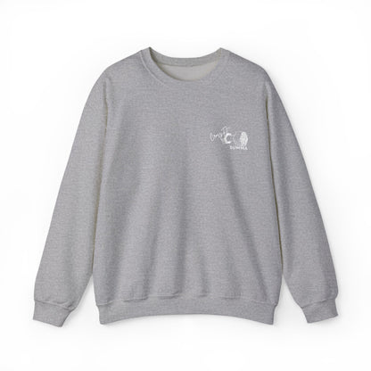 Gildan Crewneck Sweatshirt — Embroidery, White DB Chest Logo