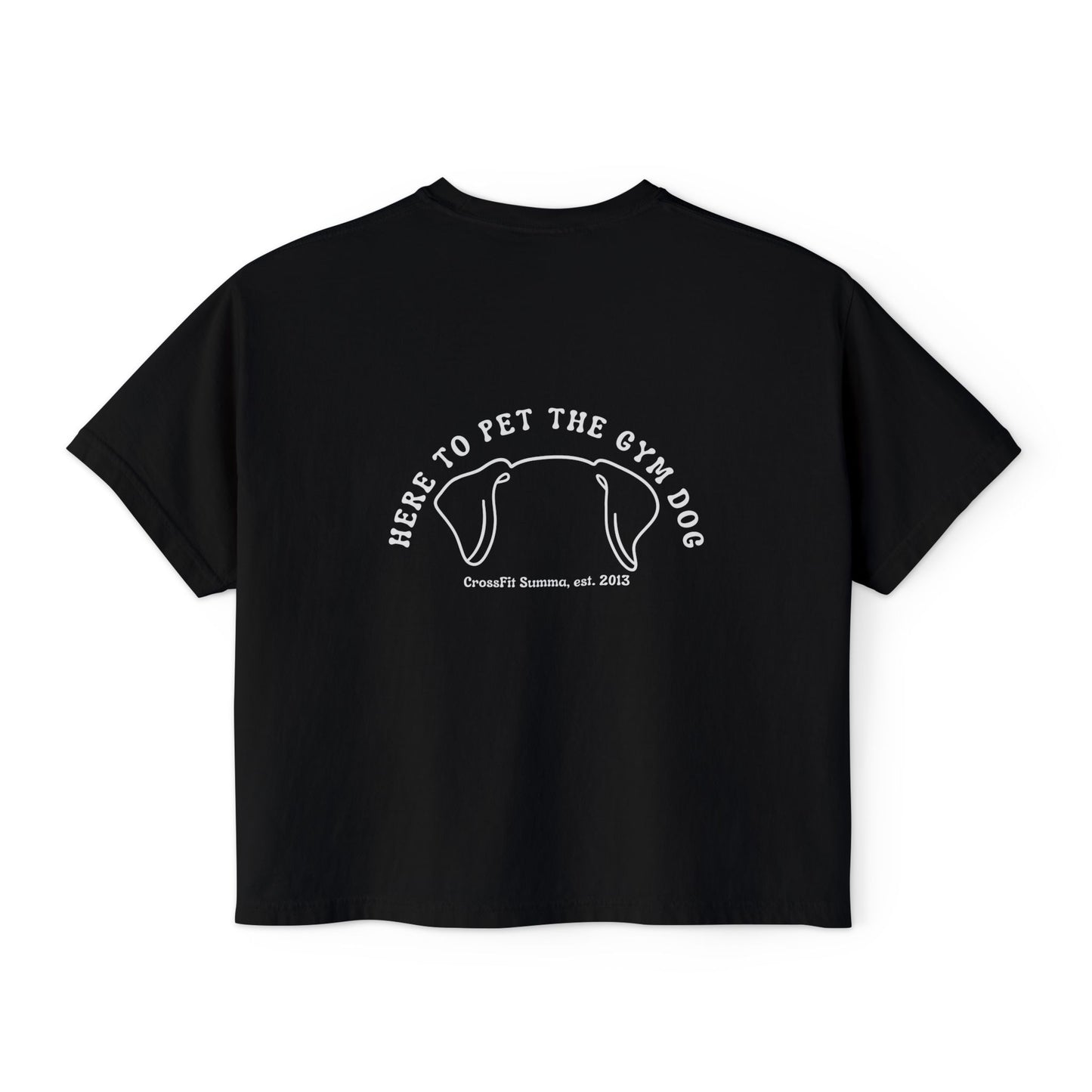 Women's Boxy Tee, Gym Dog Edition (light logo)