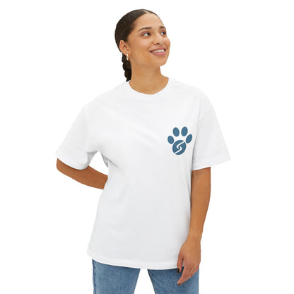 Unisex Oversized Boxy Tee, Gym Dog Edition (dark logo)